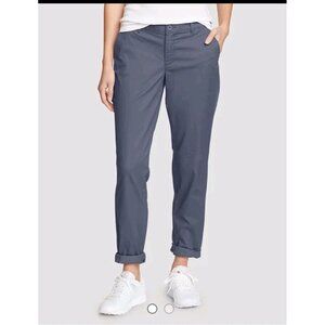 Eddie Bauer Women Legend Wash Boyfriend Pants Sz 10 Relaxed Fit Mulberry NWT